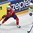 PARIS, FRANCE - MAY 9: Norway's Aleksander Reichenberg #61 plays the puck while Slovenia's Jan Mursak #39 looks on during preliminary round action at the 2017 IIHF Ice Hockey World Championship. (Photo by Matt Zambonin/HHOF-IIHF Images)
